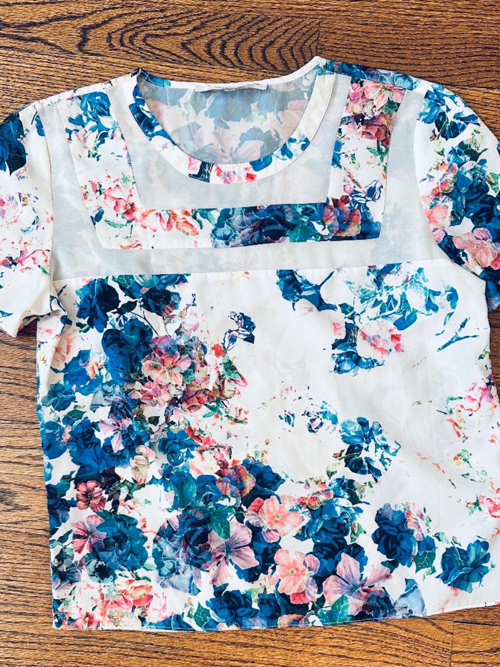 Lovers and Friend Floral Shirt with Sheer Panels